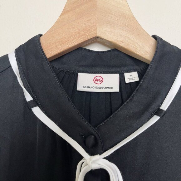 AG Adriano Goldschmied Womens Medium Winslet Blouse In True Black - Picture 5 of 13